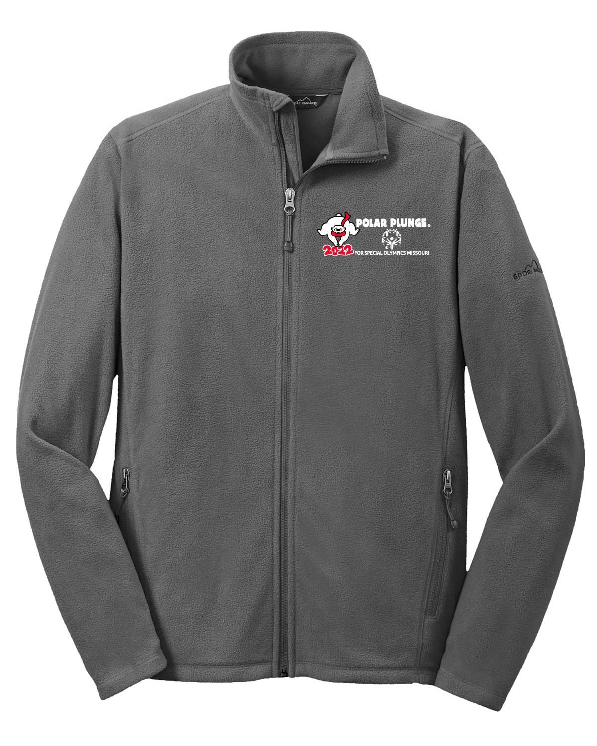 Gray jacket with the 2022 Plunge logo