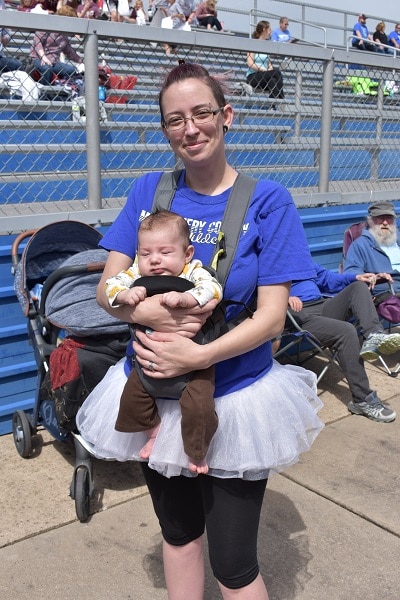 Montgomery City mom wears a tutu to her daughter's Special Olympics competitions.