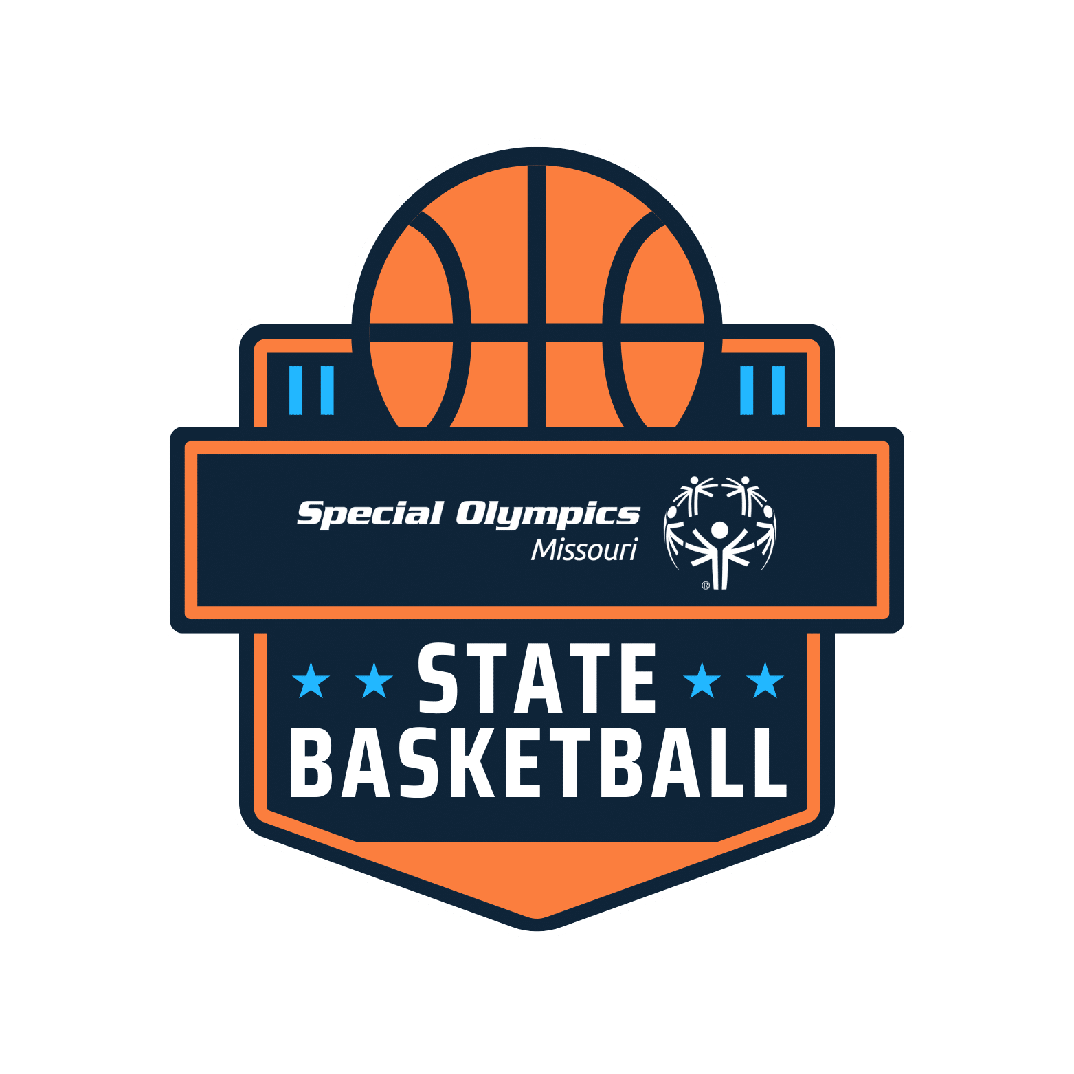 Blue Orange Modern Badge Basketball Club Logo (1)